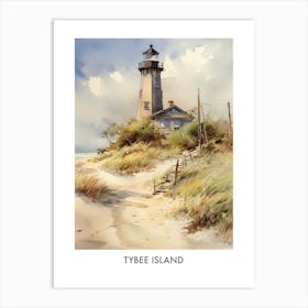 Tybee Island Watercolor 2travel Poster Art Print