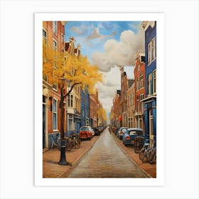 4.Streets of Amsterdam, Van Gogh, frescoes. Art Print