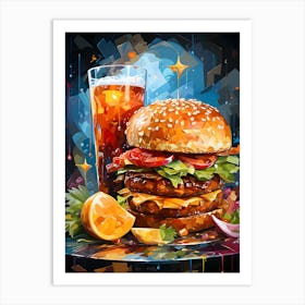 Urban Burger Art Modern Delicacy Art Print