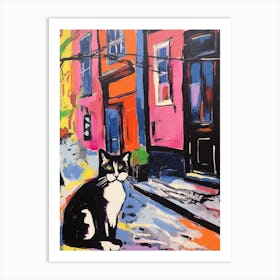 Painting Of A Cat In Syracuse Italy Art Print