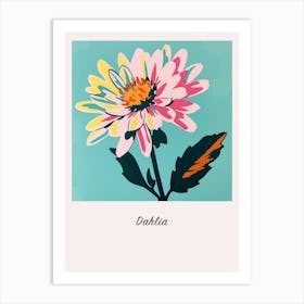 Dahlia 2 Square Flower Illustration Poster Art Print