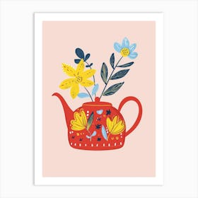 Teapot With Flowers 1 Art Print