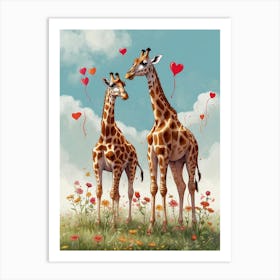 Giraffes Canvas Print Art Print