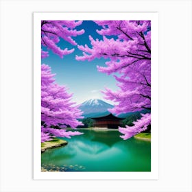 Cherry Blossoms Mount Fuji Japan Art Print