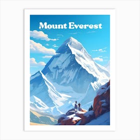 Mount Everest Snow Mountain Travel Art Illustration Art Print