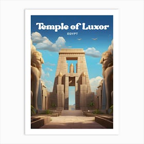 Temple Of Luxor Egypt Sanctuary Modern Travel Illustration Art Print