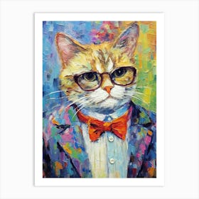 Cat Vogue Canvas; A Whiskered Masterpiece Art Print