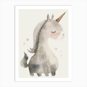 Charming Nursery Kids Animals Unicorn 4 Art Print