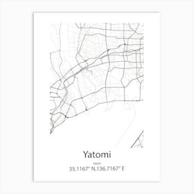 Yatomi,Japan Minimalist Map Poster