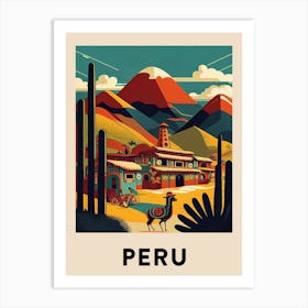 Peru Vintage Travel Poster Art Print