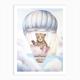 Baby Leopard 1 In A Hot Air Balloon Art Print