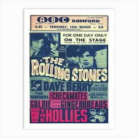 Rolling Stones 1965 Romford Abc Cinema Handbill (Uk) Art Print