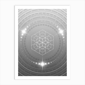 Geometric Glyph in White and Silver with Sparkle Array n.0070 Art Print