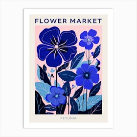 Blue Flower Market Poster Petunia 2 Art Print