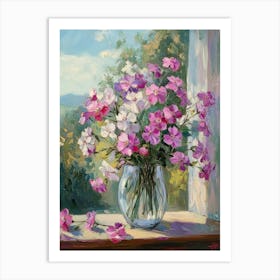 Phloxes, A Bouquet In The Morning On The Window 1 Art Print