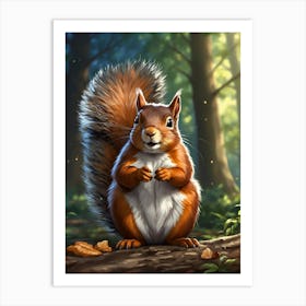 Squirrel In The Forest Art Print