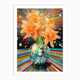Disco Ball And Daffodils Still Life 1 Art Print