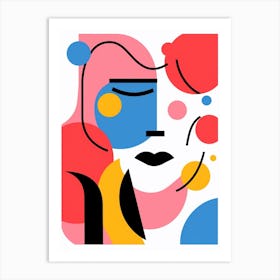 Block Colour Face Illustration 3 Art Print