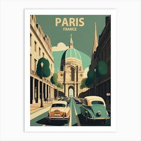 Paris France Retro 1 Art Print