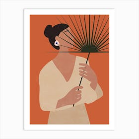 Woman Holding A Palm Art Print