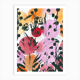 Colourful Floral Vintage Art Print