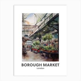 Borough Market, London 1 Watercolour Travel Poster Art Print