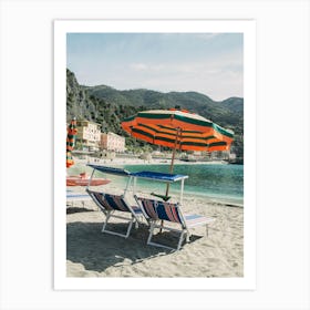 Monterosso Beach Umbrella 1 Art Print