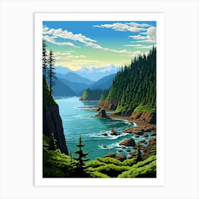 Olympic National Park Retro Pop Art 8 Art Print