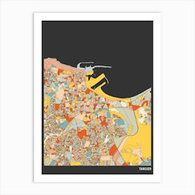 Tangier Morocco Map Art Print