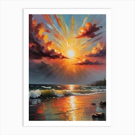 Sunset On The Beach 3 Art Print