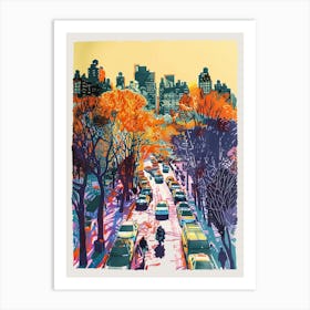 Fordham New York Colourful Silkscreen Illustration 2 Art Print