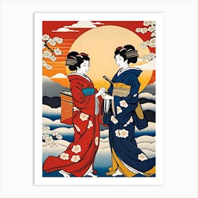 Two Geisha Women 1 Art Print