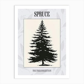 Spruce Tree Simple Geometric Nature Stencil 1 Poster Art Print