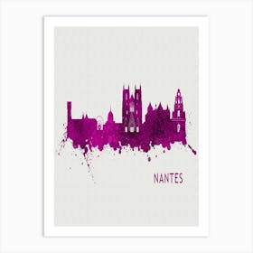 Nantes France City Purple Art Print