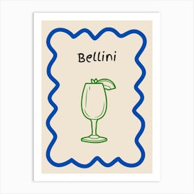 Bellini Doodle Poster Blue & Green Art Print