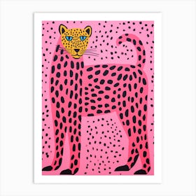 Pink Polka Dot Cheetah 5 Art Print