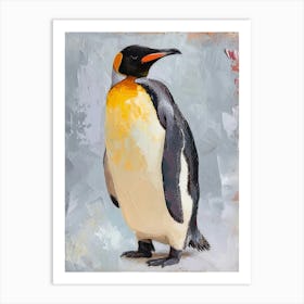 King Penguin Cuverville Island Colour Block Painting 2 Art Print