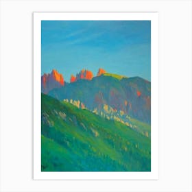 Dolomiti Bellunesi National Park Italy Blue Oil Painting 1  Art Print