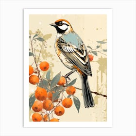 Bird Perched On A Branch Art Print