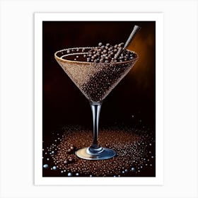 Chocolate MCocktail Poster artini Pointillism Cocktail Poster Art Print