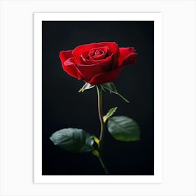 Single Red Rose 6 Art Print