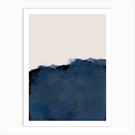 Blue And Beige Abstract Painting, Soft Neutral Art Print