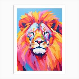 Vivid Bright Lion In The Sunset 3 Art Print