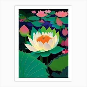 Lotus Flower In Garden Fauvism Matisse 1 Art Print