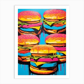 Burger Paint Drip Pop Art 1 Art Print