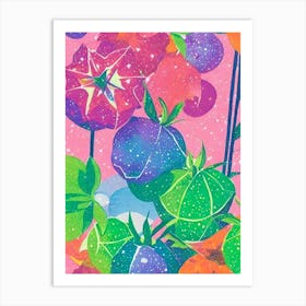Star Apple Risograph Retro Poster Fruit Art Print