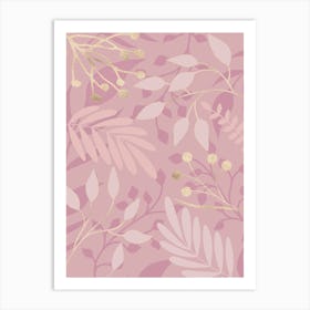 Pastel Pink Floral Glamour Art Print