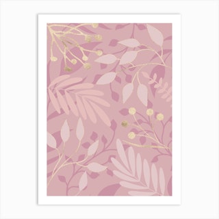 Pastel Pink Floral Glamour Art Print
