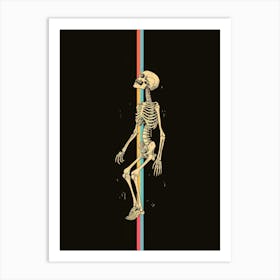 Skeleton On A Black Background Art Print