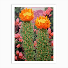 Mexican Style Cactus Illustration Cylindropuntia Kleiniae Cactus 2 Art Print